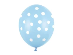 Hvite Prikker Ballonger Lyseblå