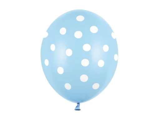 Hvite Prikker Ballonger Lyseblå