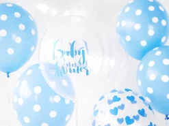 Hvite Prikker Ballonger Lyseblå