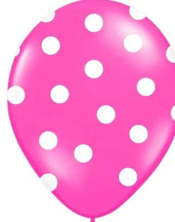 Hvite Prikker Ballonger Rosa