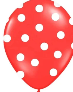Hvite Prikker Ballonger Rød