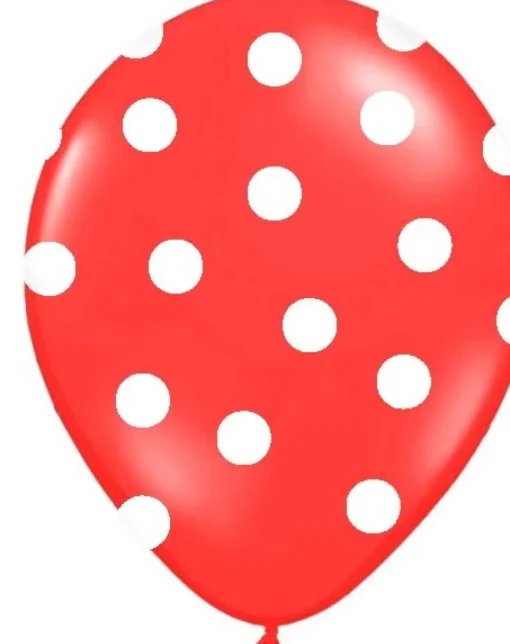 Hvite Prikker Ballonger Rød