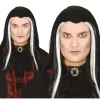 Hvitstripete Vampyr Parykk Svart