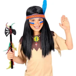 Indianer Barn Parykk og Pannebånd