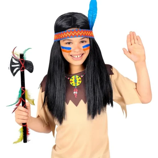 Indianer Barn Parykk og Pannebånd