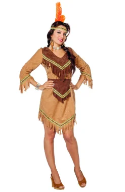 Indianerkvinne Beige Kostyme