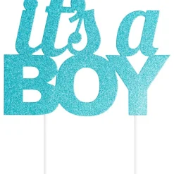 It's A Boy Kaketopp Glitter Blå