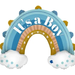 It's A Boy Regnbue Folieballong Lyseblå