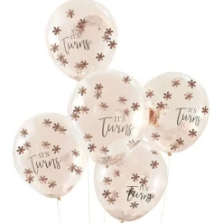 It's Twins Gullrosa Konfetti Ballonger
