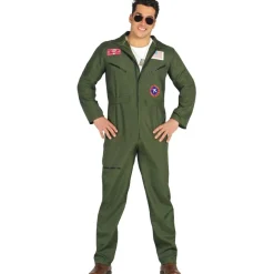 Jagerpilot Heldrakt Kostyme Grønn