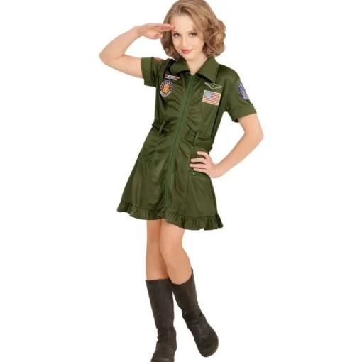 Jagerpilot Kjole Barnekostyme