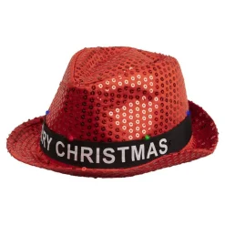 Jul Fedora Hatt med Lys