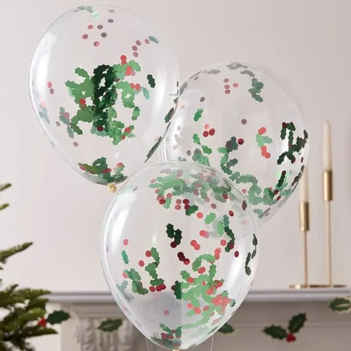 Jul Kristtorn Konfetti Ballonger