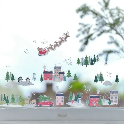 Juleby og Nisse Vindusklistremerker