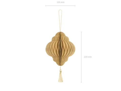 Julepynt Honecomb Dråpe Beige