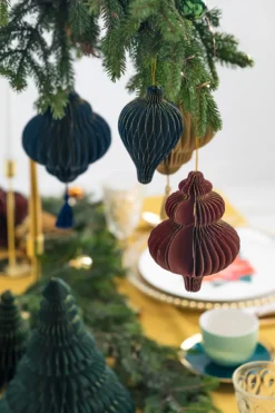 Julepynt Honecomb Ornament Marineblå