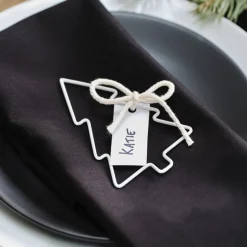 Juletre Metall Bordkort Sett