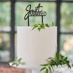 Just Married Akryl Kaketopper Svart