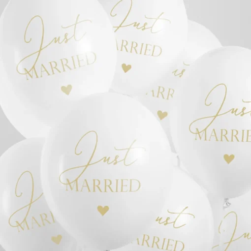 Just Married Ballonger Hvit