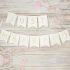 Just Married Flaggbanner Hvit og Gull