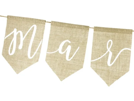 Just Married Jute Flaggbanner