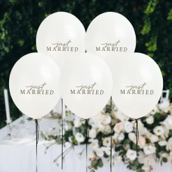 Just Married Latexballonger Hvit