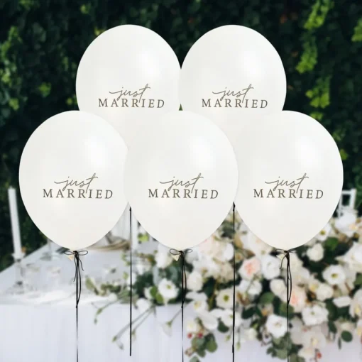 Just Married Latexballonger Hvit