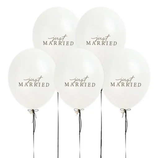 Just Married Latexballonger Hvit
