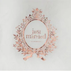 Just Married Servietter Bryllup Gullrosa