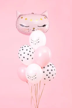 Katt Ballonger Pastell Hvit
