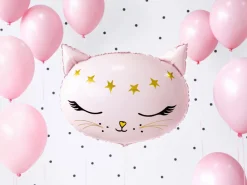 Katt Folieballong Lyserosa