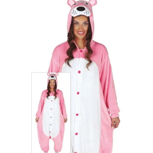 Katt Onesie Kostyme Lyserosa