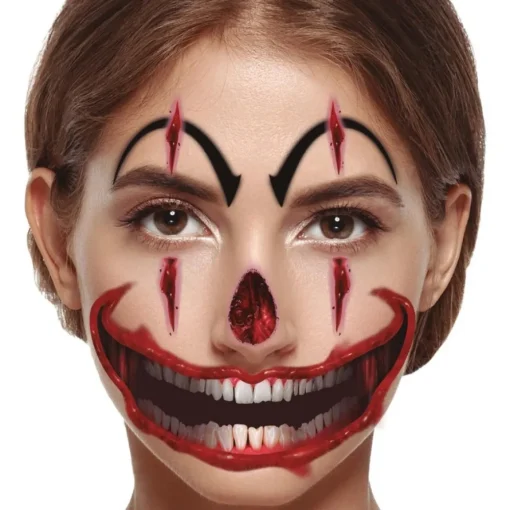 Killer Clown Kunstige Ansiktstatoveringer