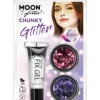 Klassisk Chunky Glitter Sminkesett Rosa og Lilla