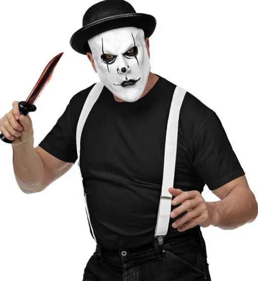 Klovnemaske med Bowlerhatt