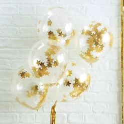 Konfetti Ballonger Gull Stjerner