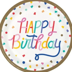 Konfetti Happy Birthday Middagstallerkener