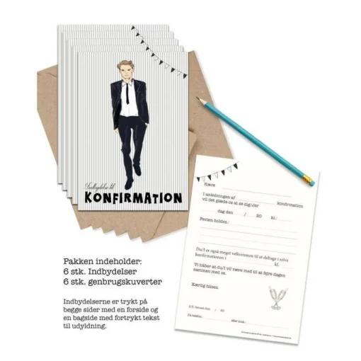 Konfirmation Invitationer Dreng
