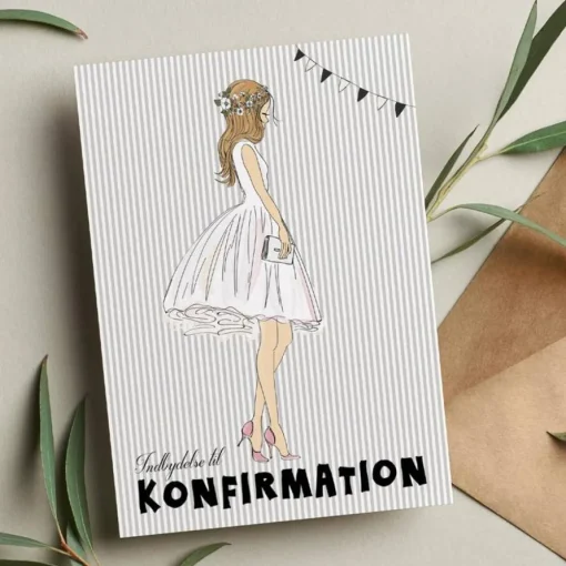 Konfirmation Invitationer Pige