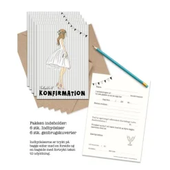 Konfirmation Invitationer Pige