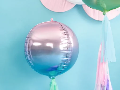 Kulerund Folieballong Ombre Lilla og Blå