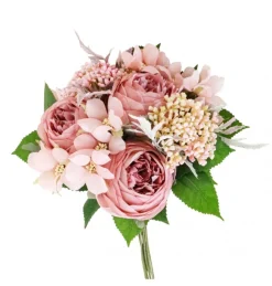 Kunstig Klosterpion Bukett Rosa