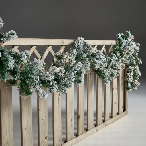 Kunstig Snø Gran Girlander LED