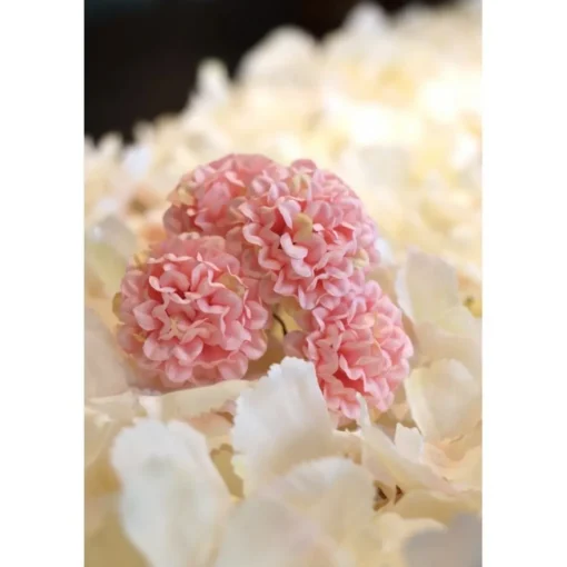 Kunstige Mini Hortensia Blomster Lyserosa
