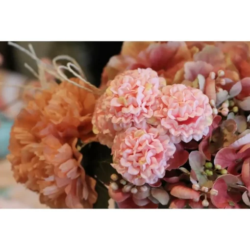 Kunstige Mini Hortensia Blomster Lyserosa