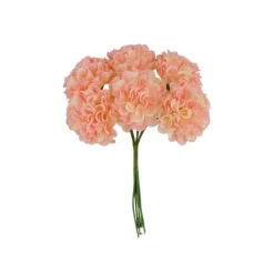 Kunstige Mini Hortensia Blomster Lyserosa og Elfenbenshvit