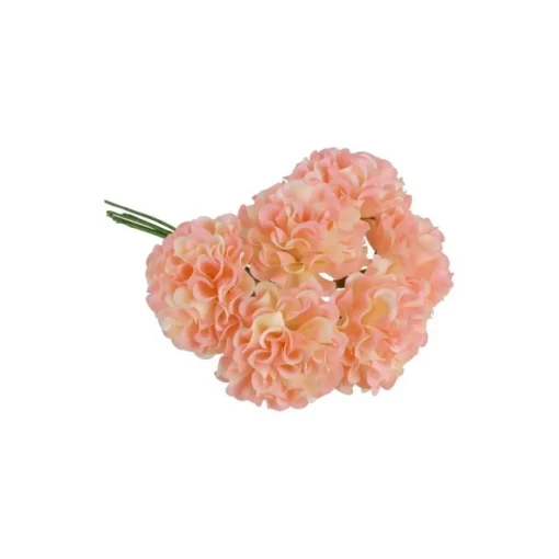 Kunstige Mini Hortensia Blomster Lyserosa og Elfenbenshvit