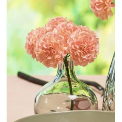 Kunstige Mini Hortensia Blomster Lyserosa og Elfenbenshvit
