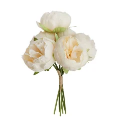 Kunstige Peoner Blomsterbunt Hvit