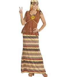Lang Hippie Kjole Kostyme